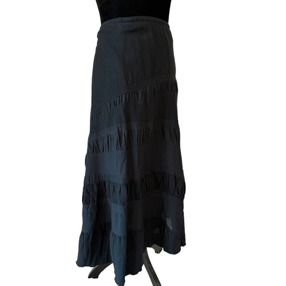 Bleu Bayou Black Boho Maxi Skirt Size Small - Picture 5 of 7